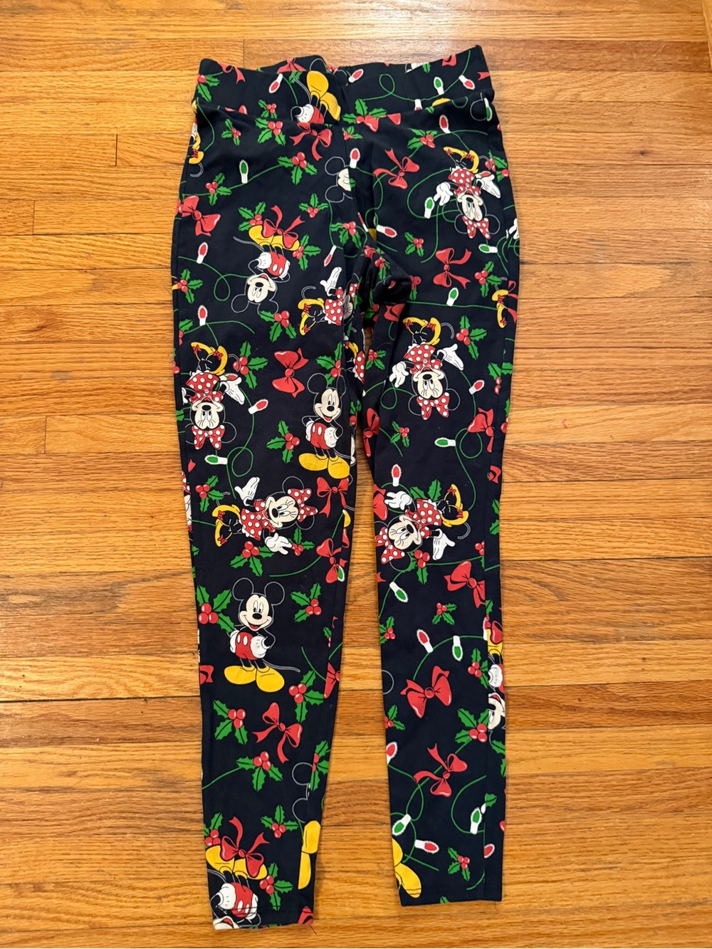Black Minnie & Mickey Print holiday  Leggings -